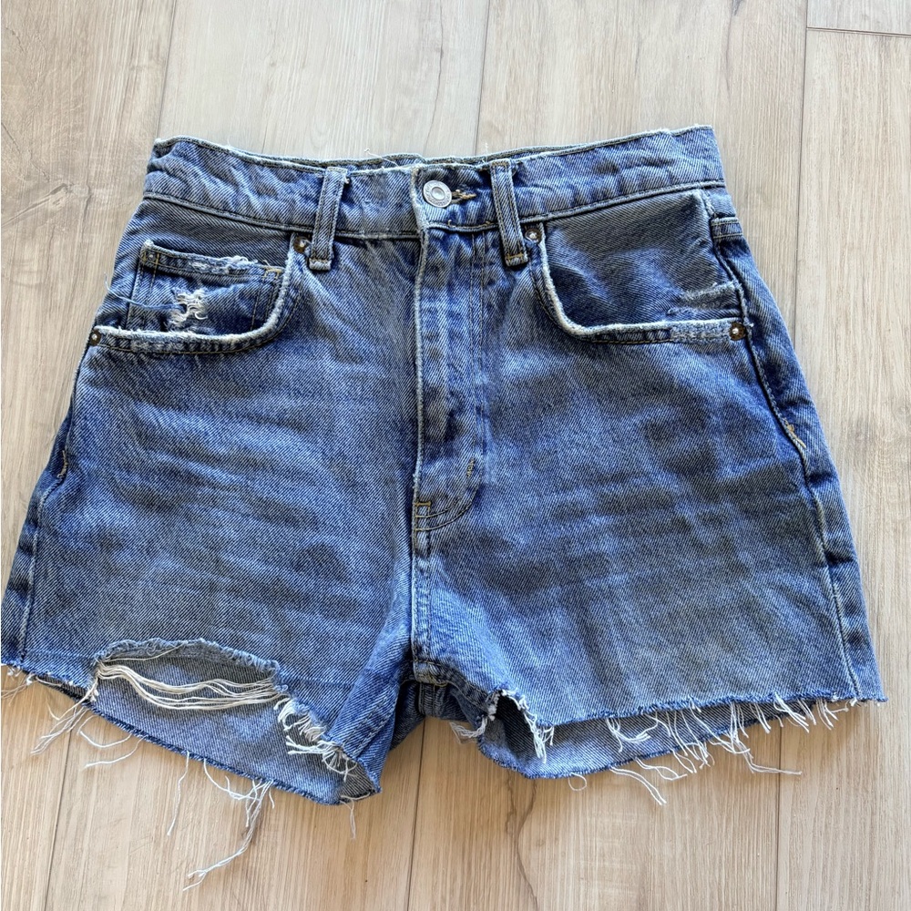 We the Free Women's Distressed Denim Shorts - Blue